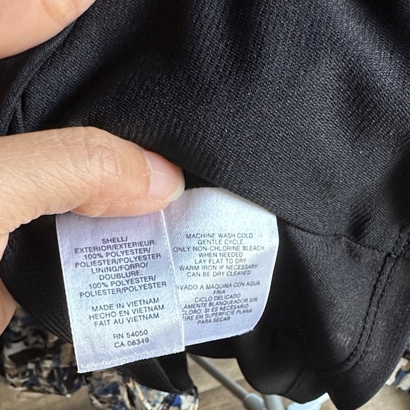 Jones New York Abstract Blue and Brown Blouse - Picture 4 of 7